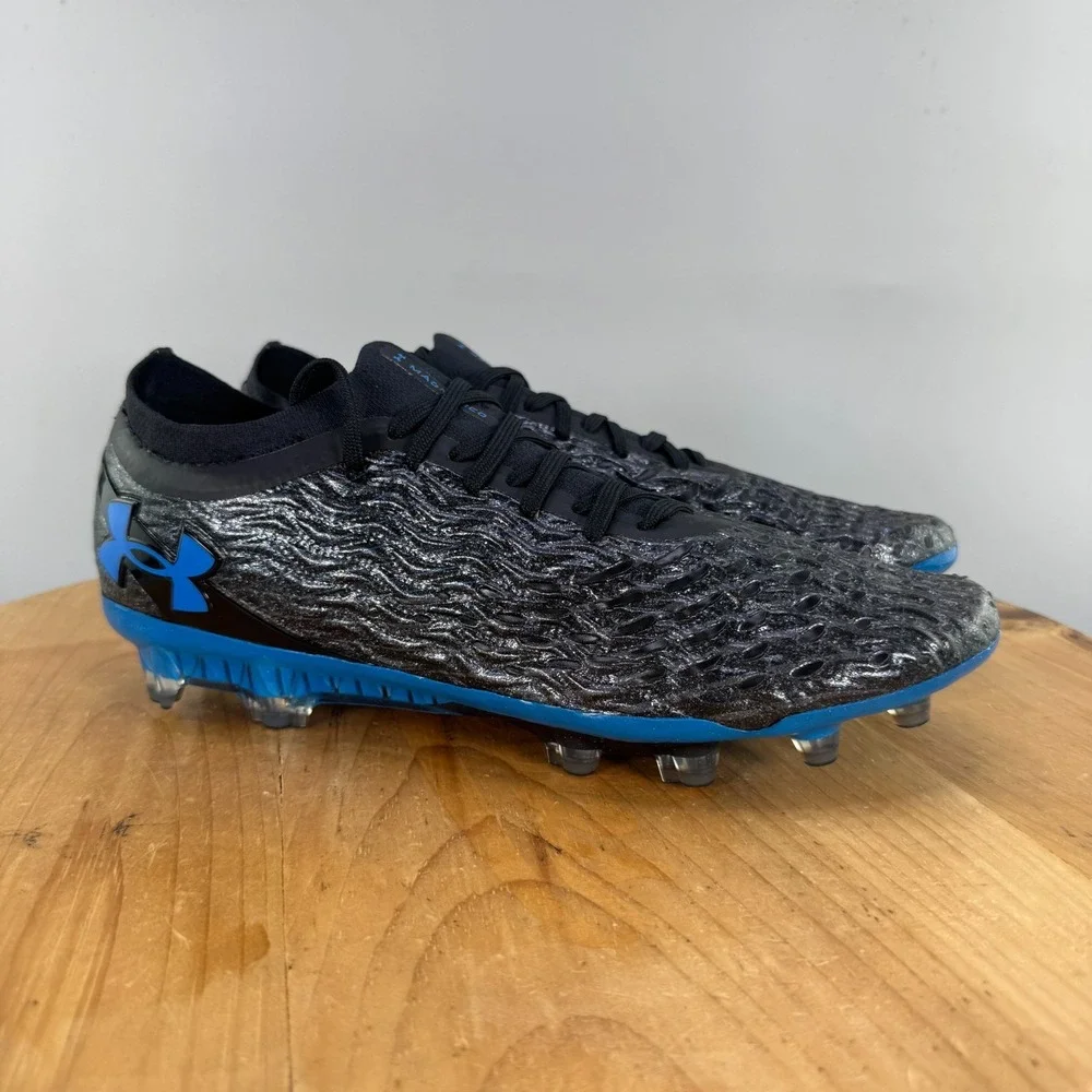 Under‎ Armour UA Magnetico Elite 5 FG Mens Size 10 Soccer Cleats Black Blue NEW